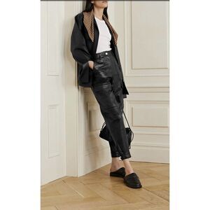 Deadwood Net Sustain Palma Leather Tapered Black Pants Size 0 New